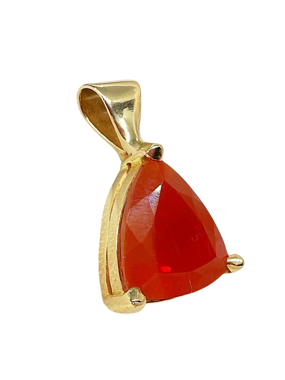 14k Yellow Gold Pendant with Red Carnelian Gemstone!